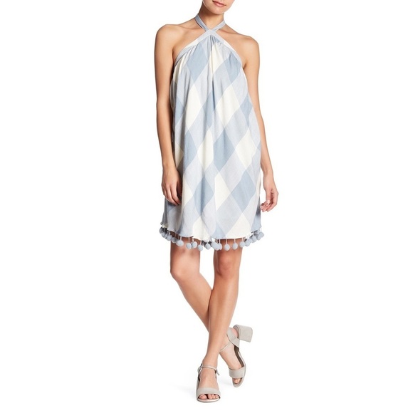 [Tularosa] Halter Gingham Pom Pom Dress - Picture 8 of 16